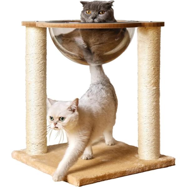 猫 爪とぎ 43*33*48cm 宇宙船 カプセル 猫の引プ 木登りタワー カプセル ネコ用寝具 猫...