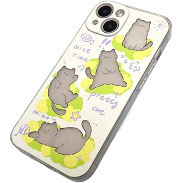 携帯ケース iphone14 Pro Max 猫ケース かわいい 透かし彫り ネコ匹 漫画 面白 i...