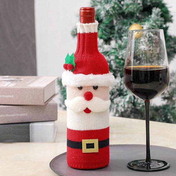 ワイン用ラッピング クリスマス 飾り 2pcs ボトルカバー ワインバッグ かわいい サンタさん 雪...