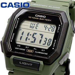 CASIO 腕時計 カシオ 時計 ウォッチ チプカシ メンズ バイブレーション機能搭載 W-738H-3AV オリーブグリーン 海外モデル [並行輸入品]