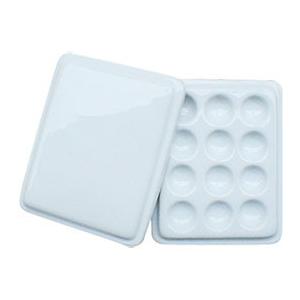 ホルベイン陶器 白磁 12穴皿フタ付 サイズ (10 × 8cm)