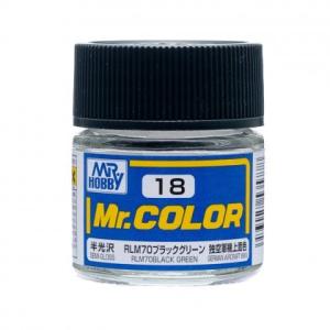 GSIクレオス Mr.カラー C18 RLM70 ブラックグリーン 半光沢｜north-work-store