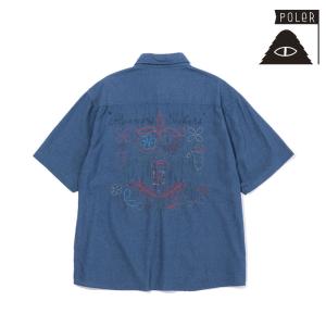 セール ポーラー EMB シャンブレー S/S リラックス プルオーバー シャツ EMB CHAMBRAY S/S RELAX PULLOVER SHIRT シャツ 241MCV0023 メンズ｜northfeel-apparel