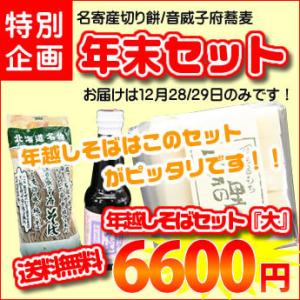 【送料無料】！期間限定★年末お届けセット！切り餅＆音威子府そば・つゆセット【大】