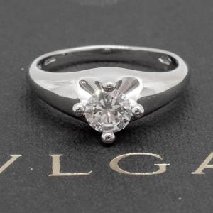 BVLGARI ブルガリ Pt950 ダイヤ 0.448ct (F-VVS2-GOOD) コロナソリテール・リング サイズ10.5号 指輪 鑑定書付 箱付 【新品同様】【中古】｜northplaza