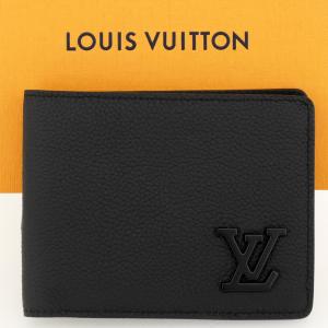 【未使用品】ルイヴィトン ポルトフォイユ・ミュルティプル 二つ折り財布 LV アエログラム ブラック M69829 RFID（ICチップ入り｜northplaza