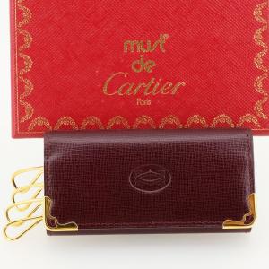 【美品】Cartier カルティエ マスト ドゥ カルティエ 4連キーケース カーフレザー ボルドー L3000203 箱 カード｜northplaza