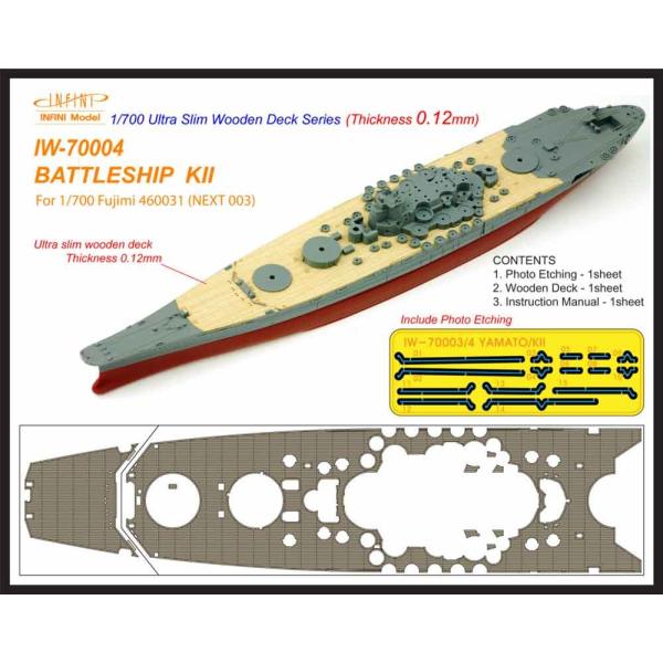 IW7004 1/700 木製甲板 日本海軍 戦艦 紀伊用エッチングパーツ付き（F社460031 N...