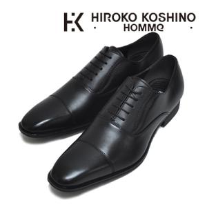 ビジネスシューズ メンズ ヒロコ コシノ オム HIROKO KOSHINO HOMME ストレートチップ フォーマル 就職 通勤 本革 ベルト レースアップ HR1002 黒 ブラック｜northpride