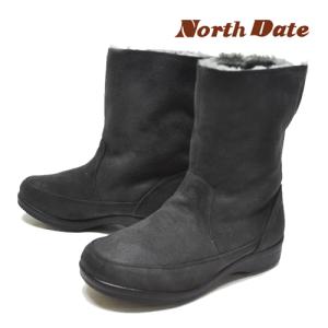 スノーブーツ レディース ムートンブーツ ノースデイト NORTH DATE ダテハキ 北海道 防寒 防水 防滑 雪道対応 ハーフ丈 ブーツ 2WAY TDA-8805 ダークグレー