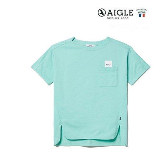 Tシャツ レディース エーグル AIGLE デザインポケット ロゴ 半袖 吸水速乾 フェミニン アウ...