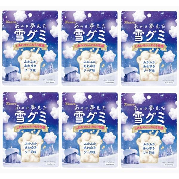 カンロ あの日夢見た 雪グミ ふかふかあわゆきソーダ味 42g×6個 賞味期限2024/08