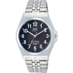 [シチズン Q&Q] 腕時計 アナログ ソーラー 防水 メタルバンド H980-205 メンズ ブラック｜nostal-dou
