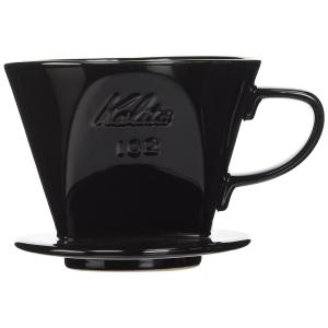 カリタ Kalita コーヒー ドリッパー 陶器製 2~4人用 ブラック 102-ロト #02005｜nostal-dou