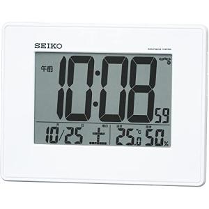 セイコー クロック 目覚まし時計 電波 デジタル 掛置兼用 カレンダー 温度 湿度 表示 大型画面 白 パール SQ770W SEIKO｜nostal-dou
