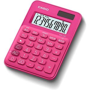 CASIO(カシオ) カラフル電卓 ビビッドピンク 10桁 ミニミニジャストタイプ MW-C8C-RD-N｜nostal-dou