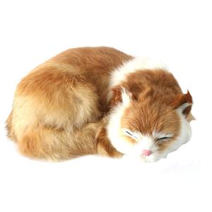 猫ぬいぐるみリアル寝そべりねこ本物そっくりネコちゃん置物部屋飾りインテリア＃5｜nostal-dou