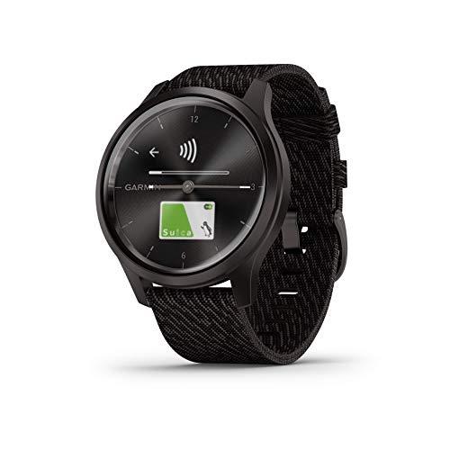 GARMIN vivomove Style 心拍計 Black Pepper Nylon / Sla...