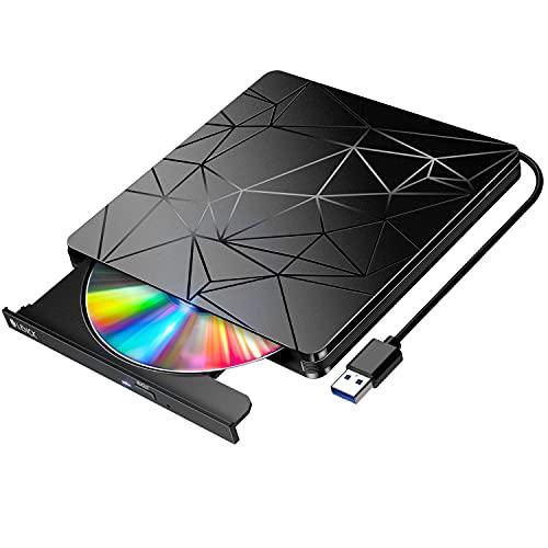 DVDドライブ 外付け USB3.0 DVD/CD プレイヤー ポータブルドライブ CD/DVD読取...