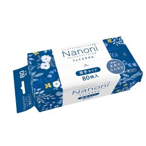 Nanoni いつでも清潔 Face towel (フェイスタオル) 厚手タイプ 80枚入り iSDG 医食同源ドットコム｜nostal-dou