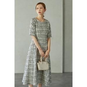 ツイードフレアワンピース