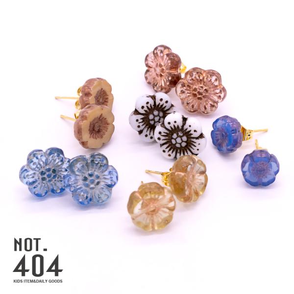 ピアス 両耳 スタッドピアス 1粒ピアス チェコビーズ 透明 30代 40代 50代 可愛い 綺麗 ...