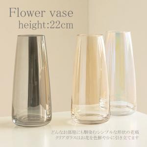 フラワーベース 北欧風 花瓶 ガラス 透明 円...の詳細画像1