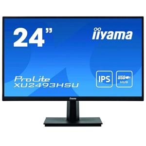 飯山 iiyama モニター ディスプレイ ProLite LCD XU2493HS XU2493HS-B1(23.8型/IPS方式ノングレア非光沢/1920x1080/DP,HDMI,D-Sub) 3ヶ月保証付き 送料無料｜中古パソコン