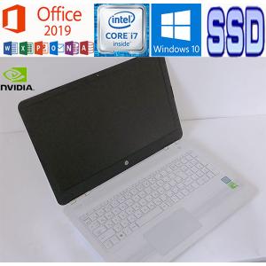 中古パソコン HP Pavilion 15-au127tx Office 2019 Core i7 7500U 2.7GHz GeForce 16GB 128GB+1TB 15.6型FHD Webカメラ/DVDマルチ/10キー/USB3.0