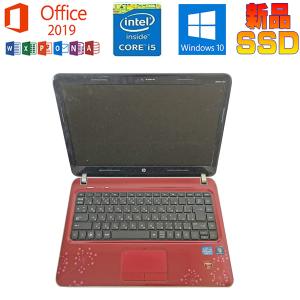 中古パソコン HP Pavilion dv4-3123TX ルビーレッド Microsoft Office 2019 Core i5 2410M 2.3GHz 8GB 128GB SSD Sマルチ 14型HD Windows7 pro