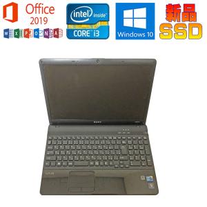 中古パソコン SONY VAIO Eシリーズ VPCEB4AGJB Microsoft Office 2019 Core i3 380M 2.53GHz 4GB 128GB 15.6型 Sマルチドライブ 10キー Webカメラ HDMI