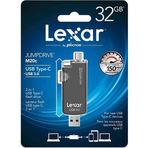 USBメモリー 32GB Lexar M20c USB3.0 USB Type-C+A デュアルUS...
