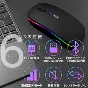 ワイヤレスマウス 充電式 マウス blueto...の詳細画像3
