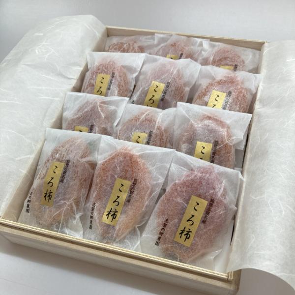 （予約販売・12月中旬入荷）【桐箱】志賀の郷農園ころ柿 4L 12個入り