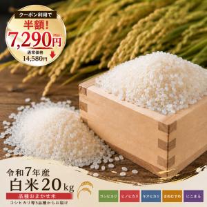 クーポン利用で半額！7,290円 令和7年産 白米 20kg 10kgx2袋 品種おまかせ米 兵庫県稲美町周辺のお米 コシヒカリ等5品種からお届け
