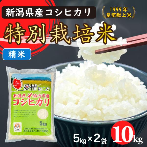 令和7年産　特別栽培米コシヒカリ（精米）10Kg（5kgｘ2）【新潟県胎内市産】