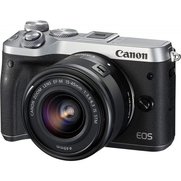 キヤノン Canon EOS M6 レンズキット シルバー   SDカード付き &lt;プレゼント包装承り...