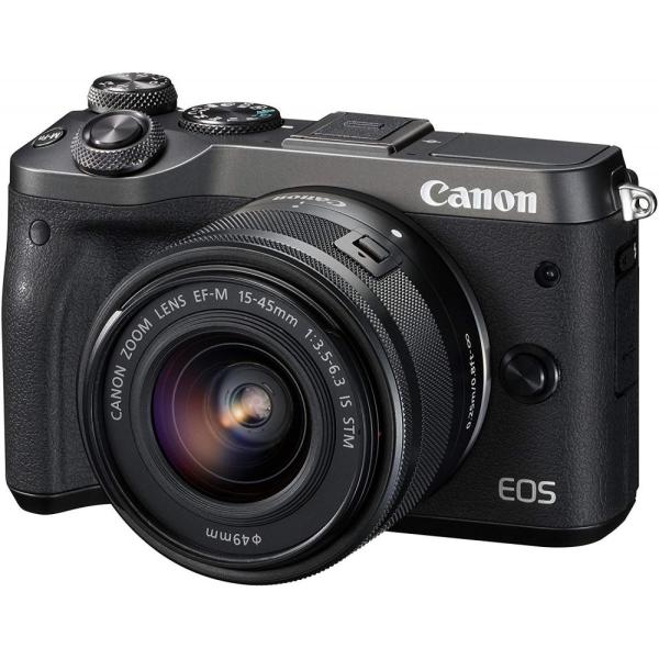 キヤノン Canon EOS M6 レンズキット ブラック   SDカード付き &lt;プレゼント包装承り...