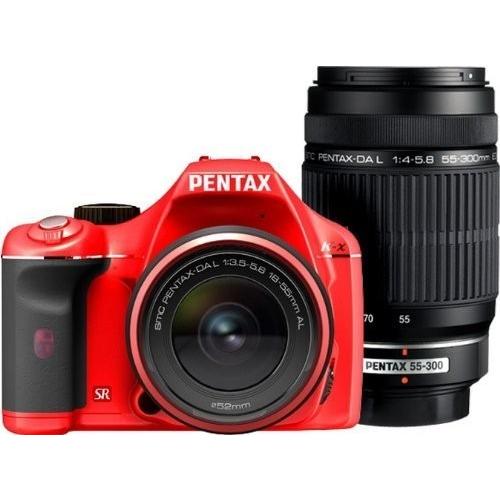 ペンタックス PENTAX K-x ダブルズームキットレッド SDカード付き &lt;プレゼント包装承りま...