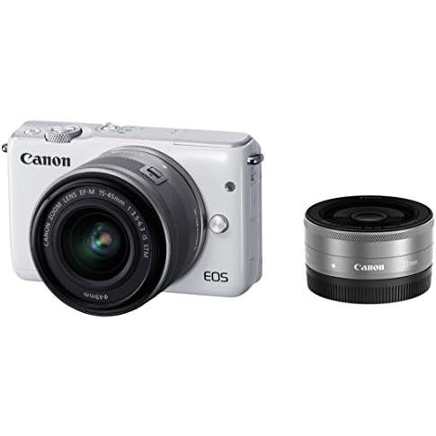 Canon ミラーレス一眼カメラ EOS M10 ダブルレンズキット(ホワイト) EF-M15-45...