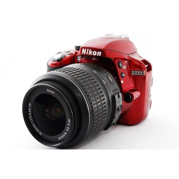 ニコン Nikon D3300 レンズセット レッド 美品 高画質 SDカード付き &lt;プレゼント包装...