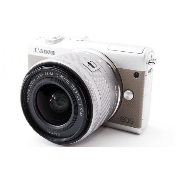 キヤノン Canon EOS M100 レンズキット グレー 美品 スマホより鮮やか感動画質、ストラ...