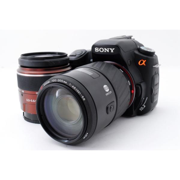 ソニー SONY α200 DSLR-A200 ダブルズームセット 美品 レンズフード、ストラップ付...