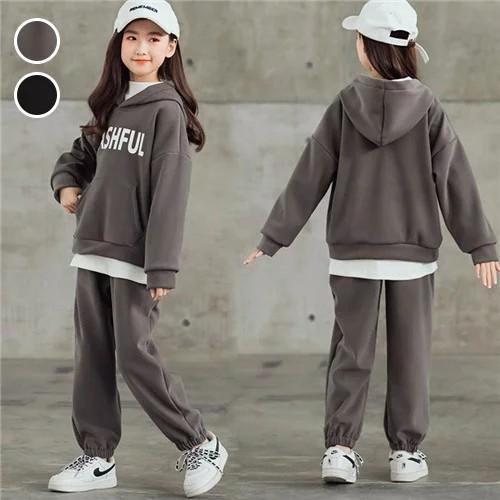 子供服 女の子 秋 冬 冬服 厚手 ジュニア パーカー パンツ スポーツ お出かけ 運動着 通学 女...