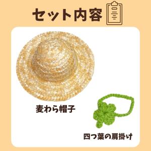 10cm-15cm ぬい服 麦わら帽子とポシェ...の詳細画像1