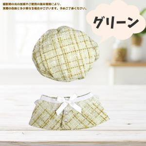 10cm ぬいぐるみ服 チェック柄 ベレー帽 ...の詳細画像3