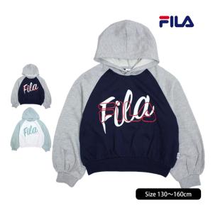 スウェット パーカー 裏起毛 パーカー フィラ FILA プルオーバー 女の子 キッズ ジュニア 子供 130cm 140cm 150cm 160cm｜novice-sf