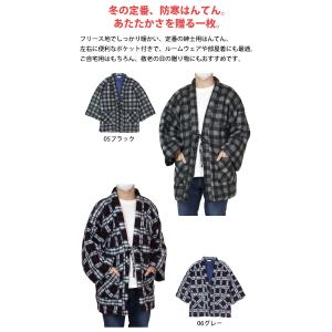 はんてん メンズ 男性用 どてら 格子柄 フリ...の詳細画像3