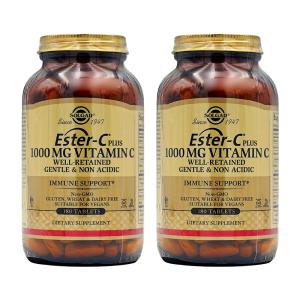 【送料無料】エステル-CプラスビタミンC 1000 mg、180錠 2個セット 【Solgar】Ester-C Plus Vitamin C 1000 mg, 180 Tablets