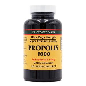 ワイエスエコビーファーム プロポリス1000、ベジカプセル90粒 Y.S. Eco Bee Farms PROPOLIS 1000, 90 Veg Cap